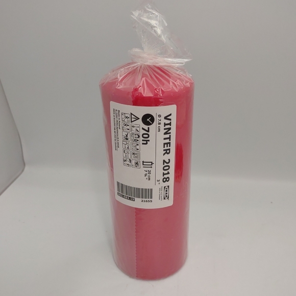 Ikea Candle Vinter 2018 Unscented Solid Pattern Red Christmas 7 ¾ New in Package - Picture 1 of 3